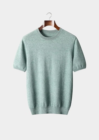 Premium Cashmere Classic Crewneck T-Shirt - Verdant Slate