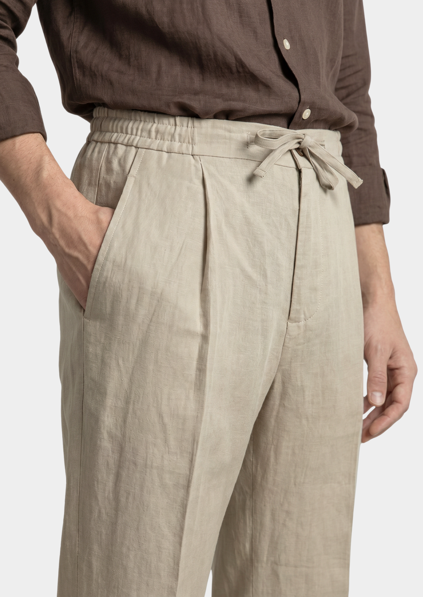 DRAWSTRING COASTAL TROUSERS - Sand