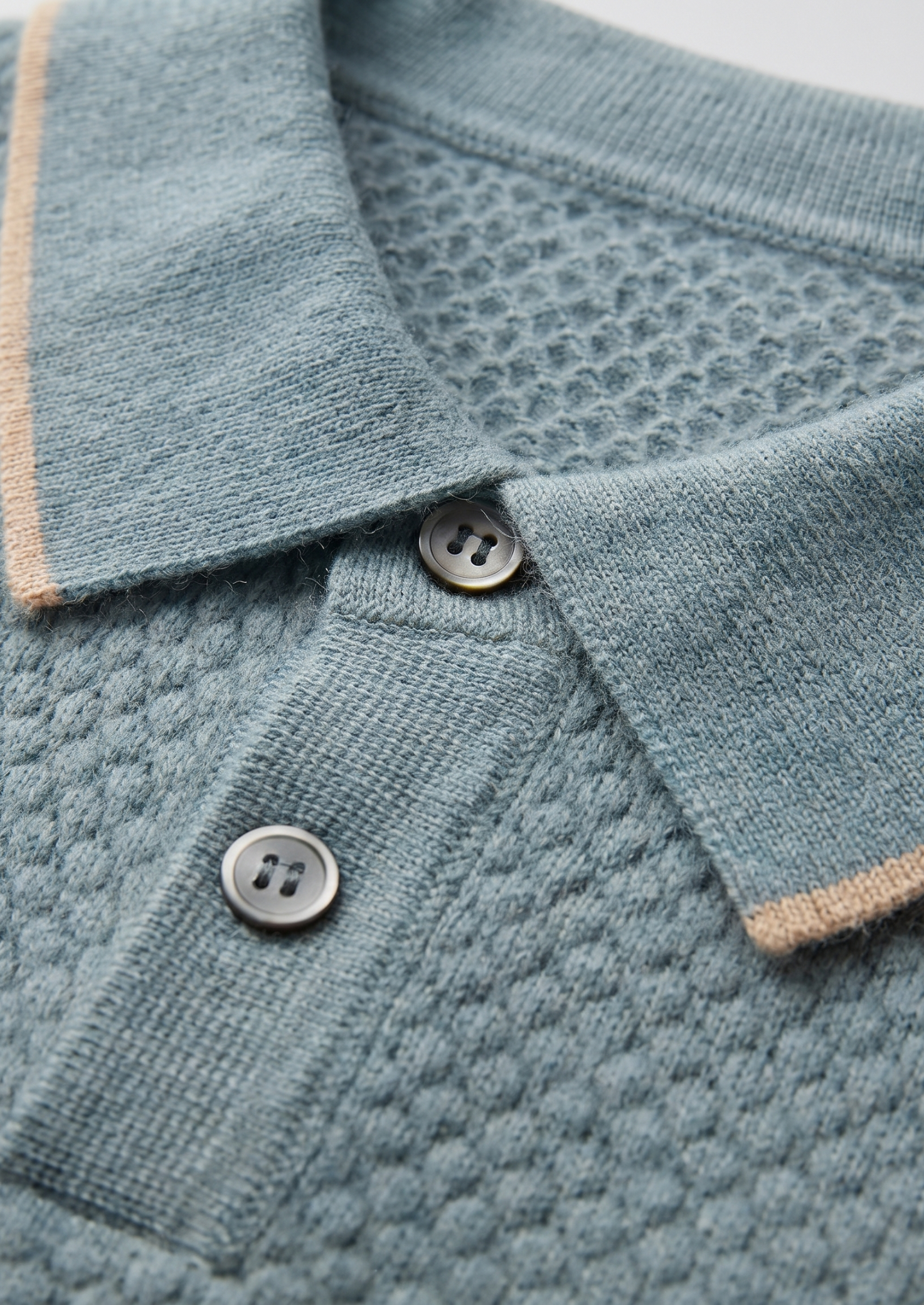 PREMIUM CASHMERE TWO-TONE POLO