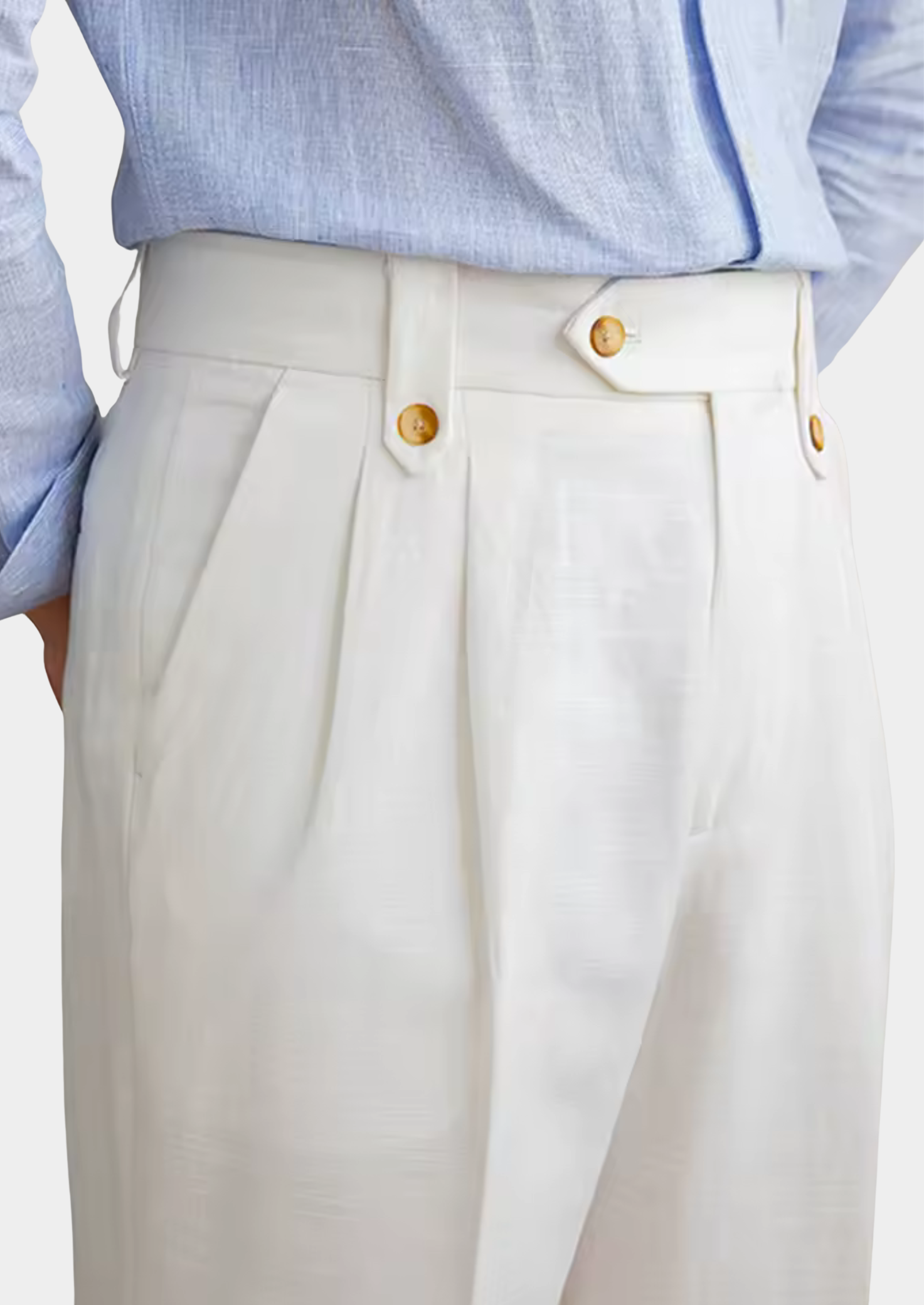 NAPOLI PLEATED SEASIDE TROUSERS - White