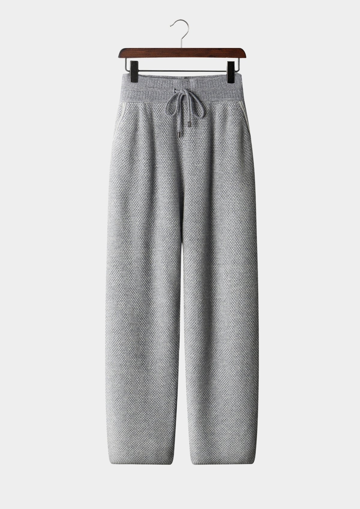 Pure Extra-Fine Merino Wool Jacquard Trousers