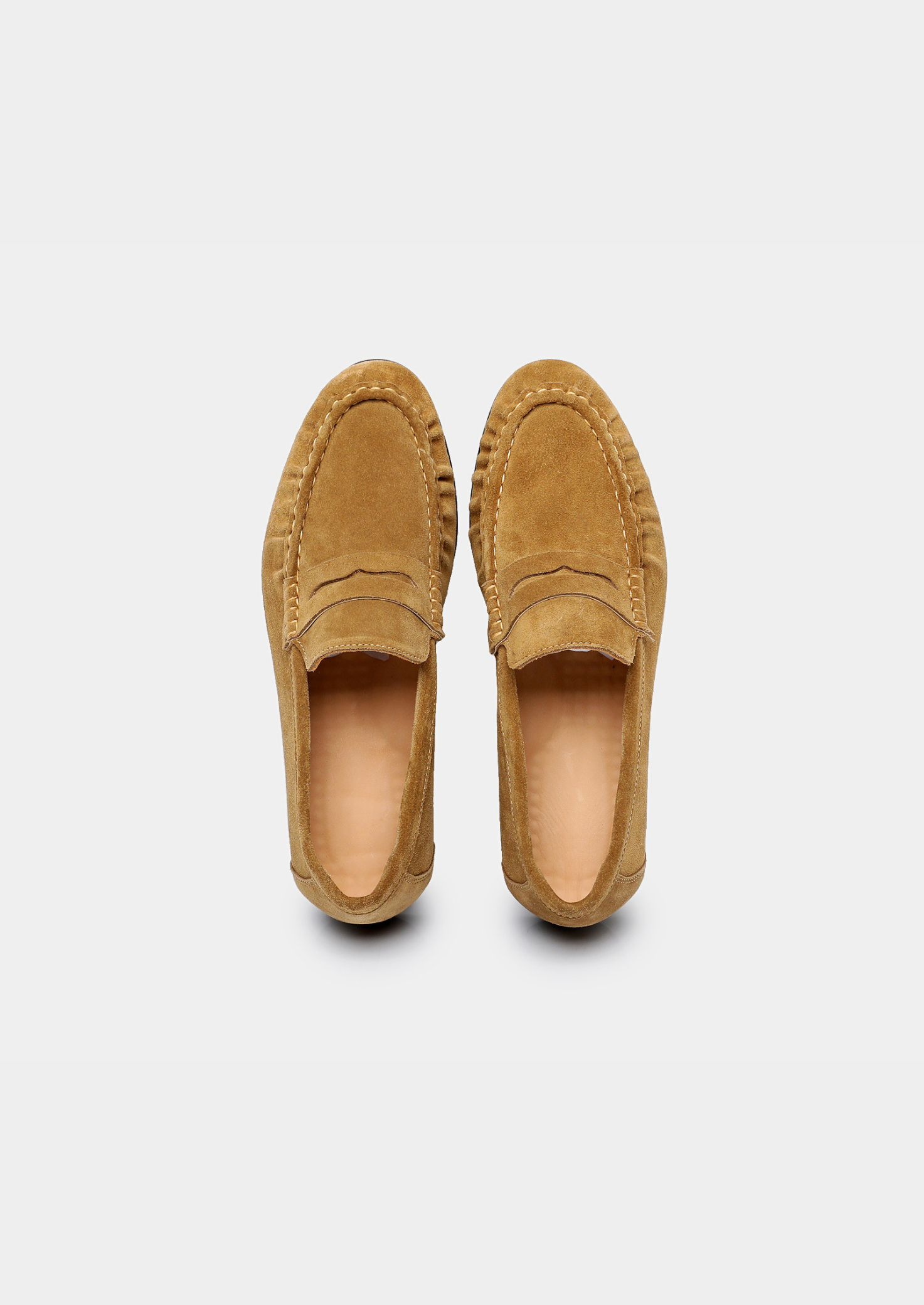 CARAMEL CLASSIC PENNY SUEDE LOAFERS