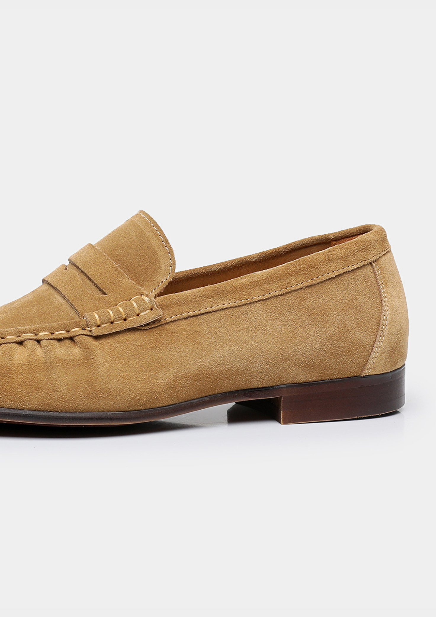 CARAMEL CLASSIC PENNY SUEDE LOAFERS