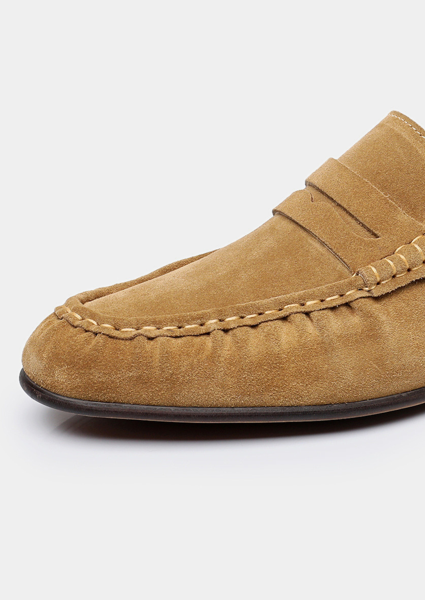 CARAMEL CLASSIC PENNY SUEDE LOAFERS