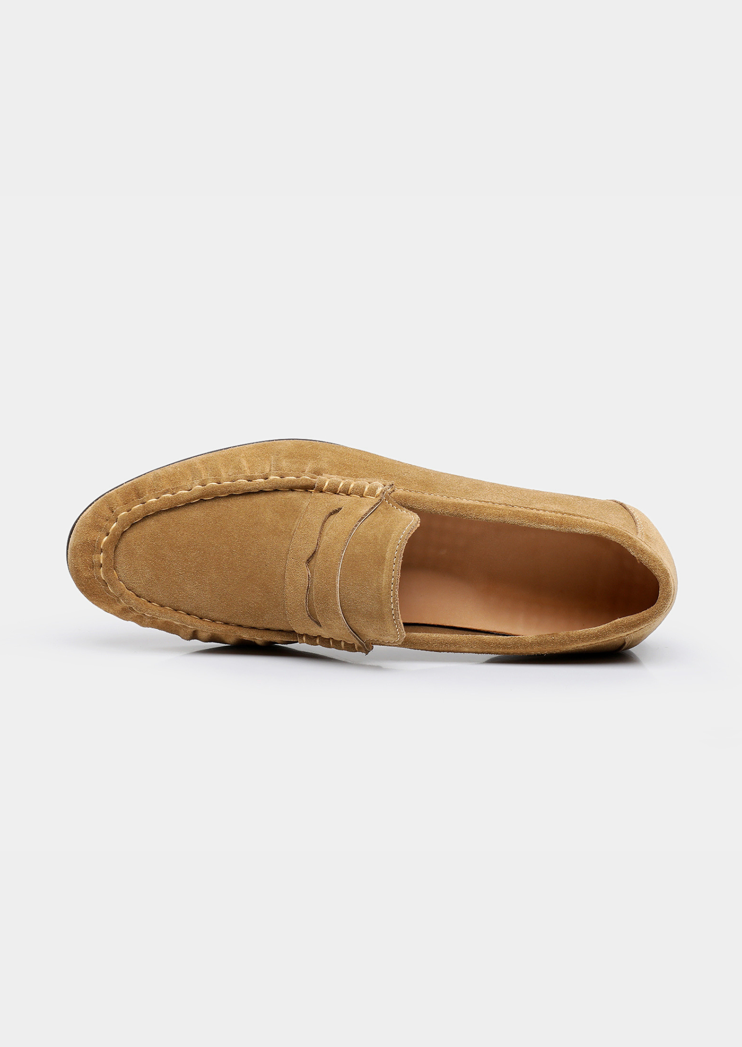 CARAMEL CLASSIC PENNY SUEDE LOAFERS