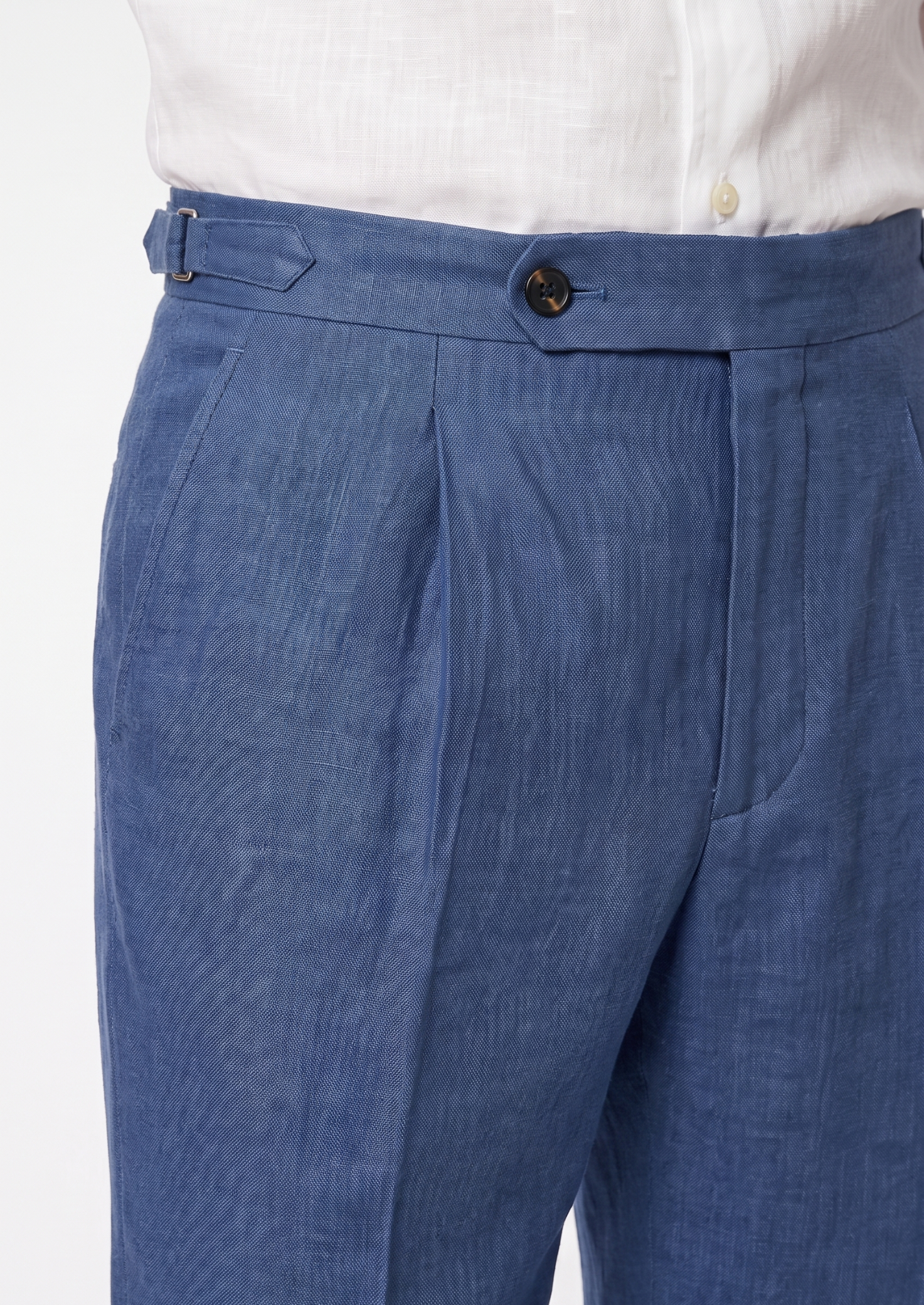 TUSCANY PLEATED COASTAL TROUSERS - Blue