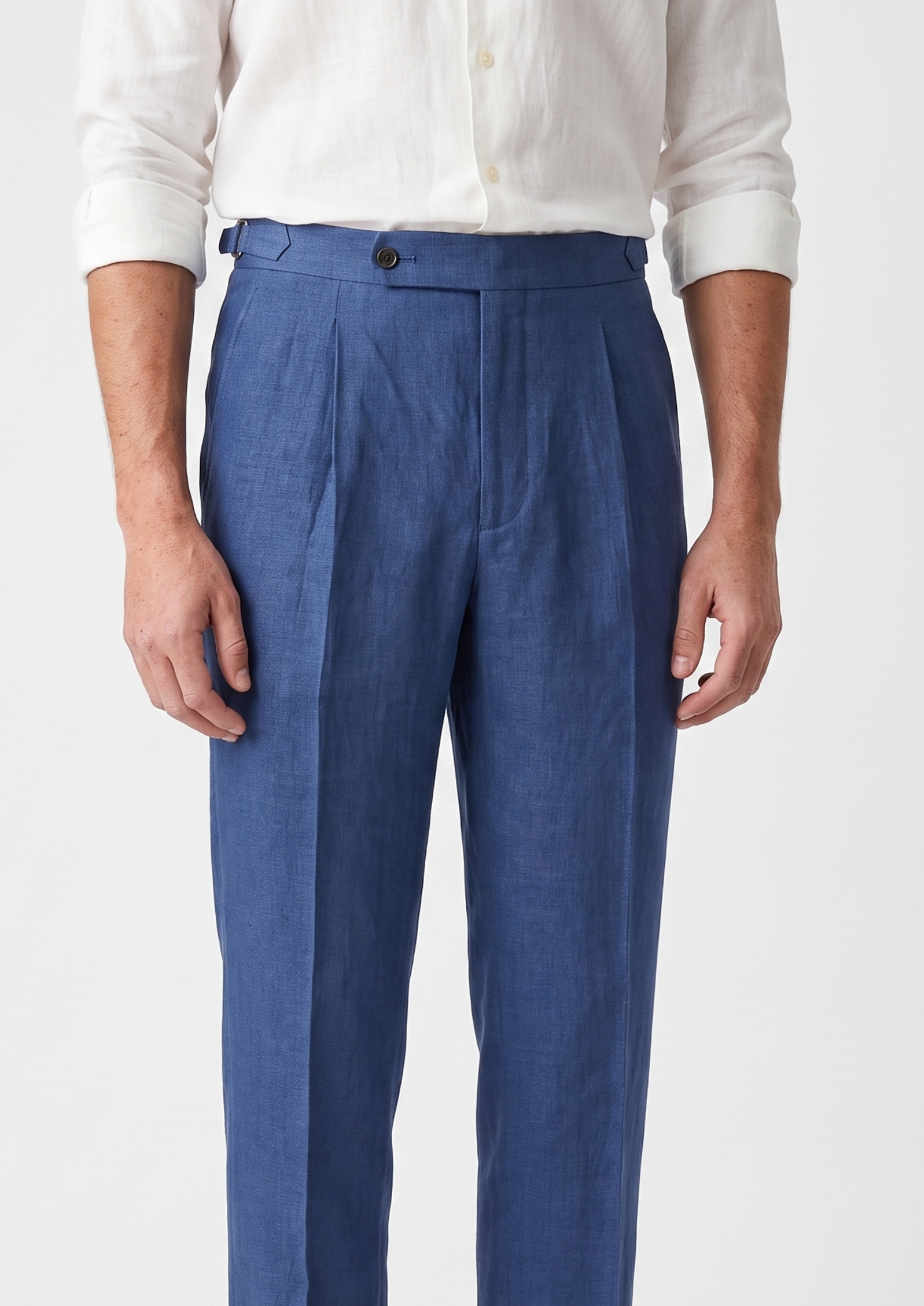 TUSCANY PLEATED COASTAL TROUSERS - Blue