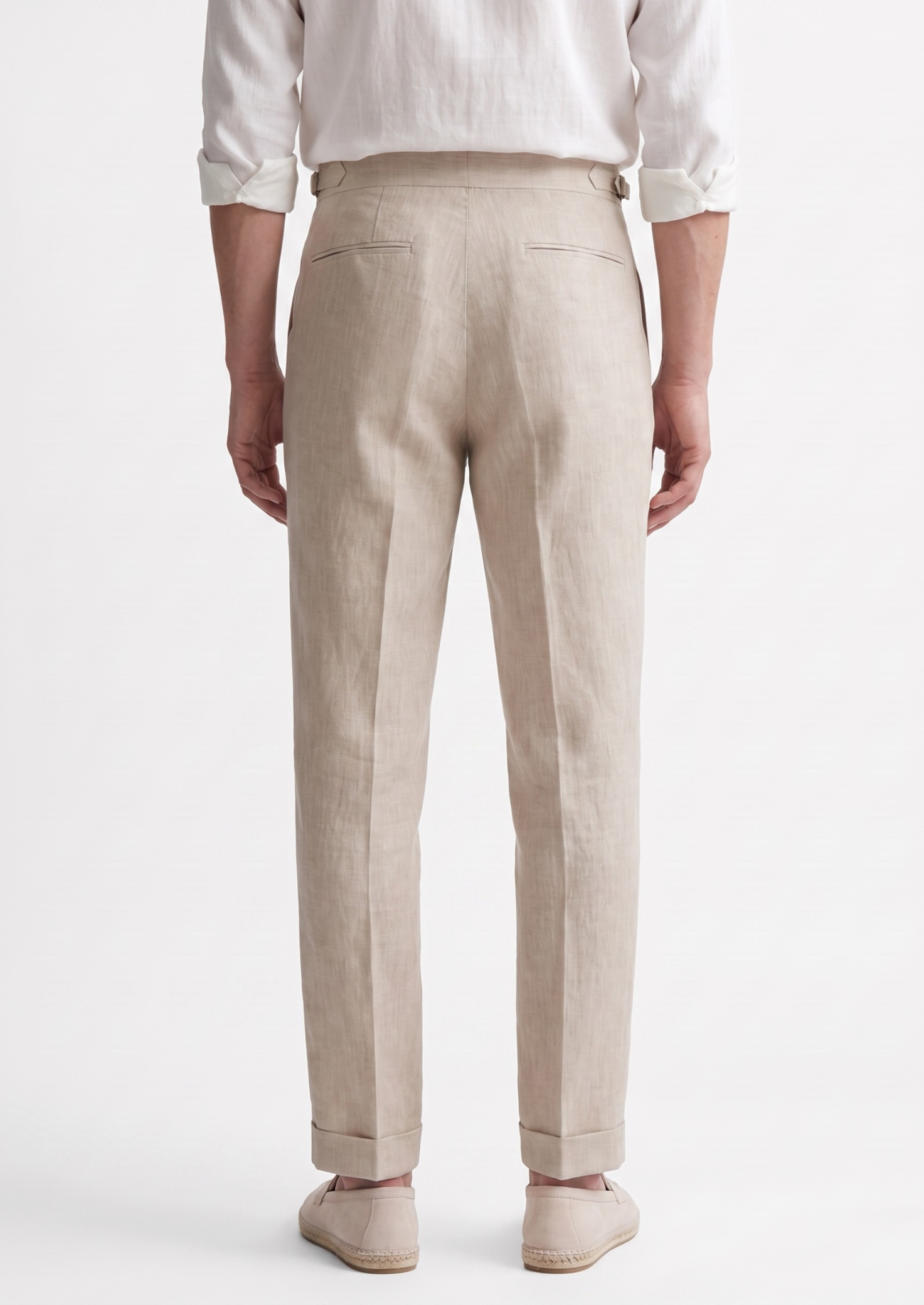 TUSCANY PLEATED COASTAL TROUSERS - Ivory