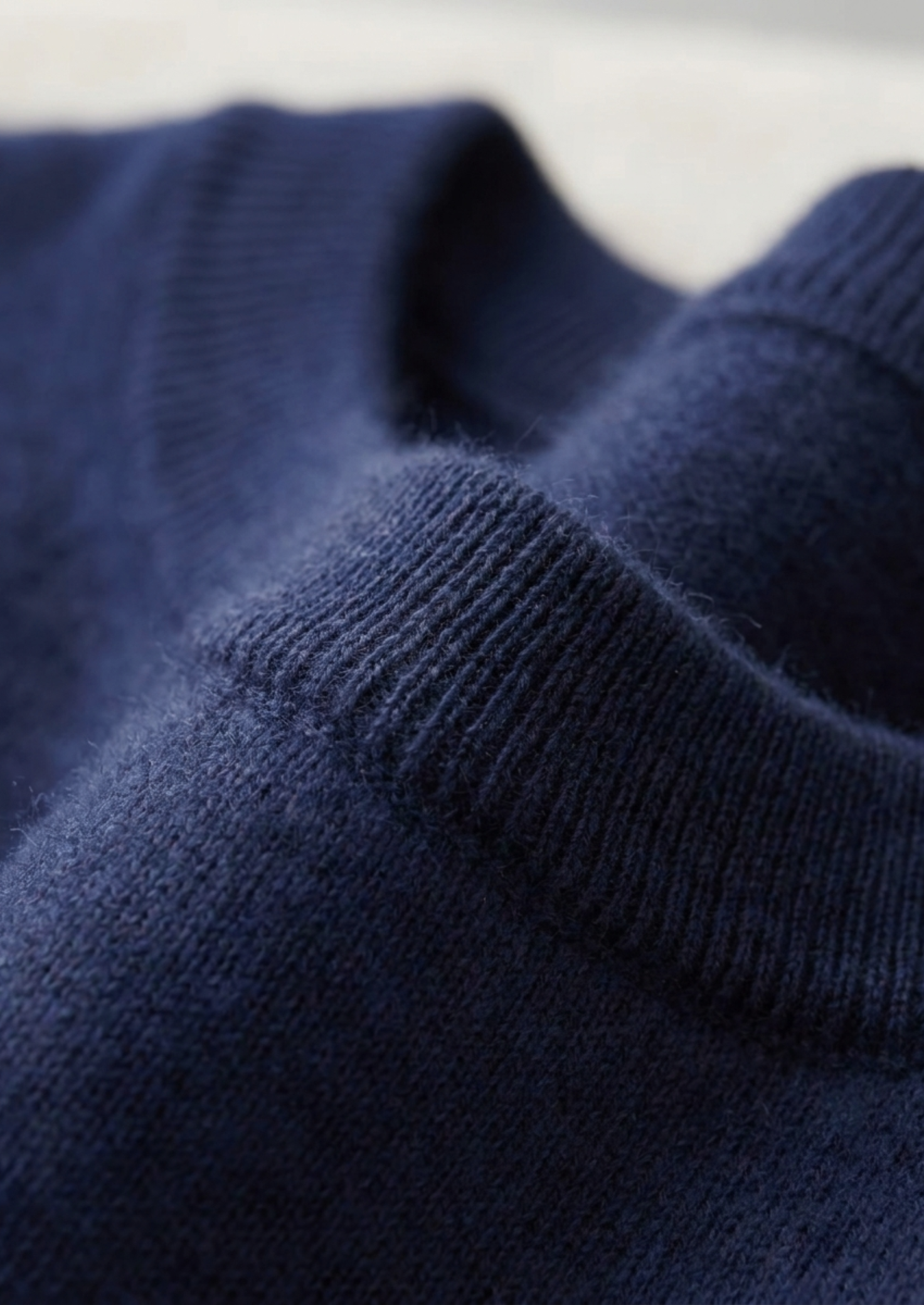 Premium Cashmere Classic Crewneck T-Shirt - Navy Blue