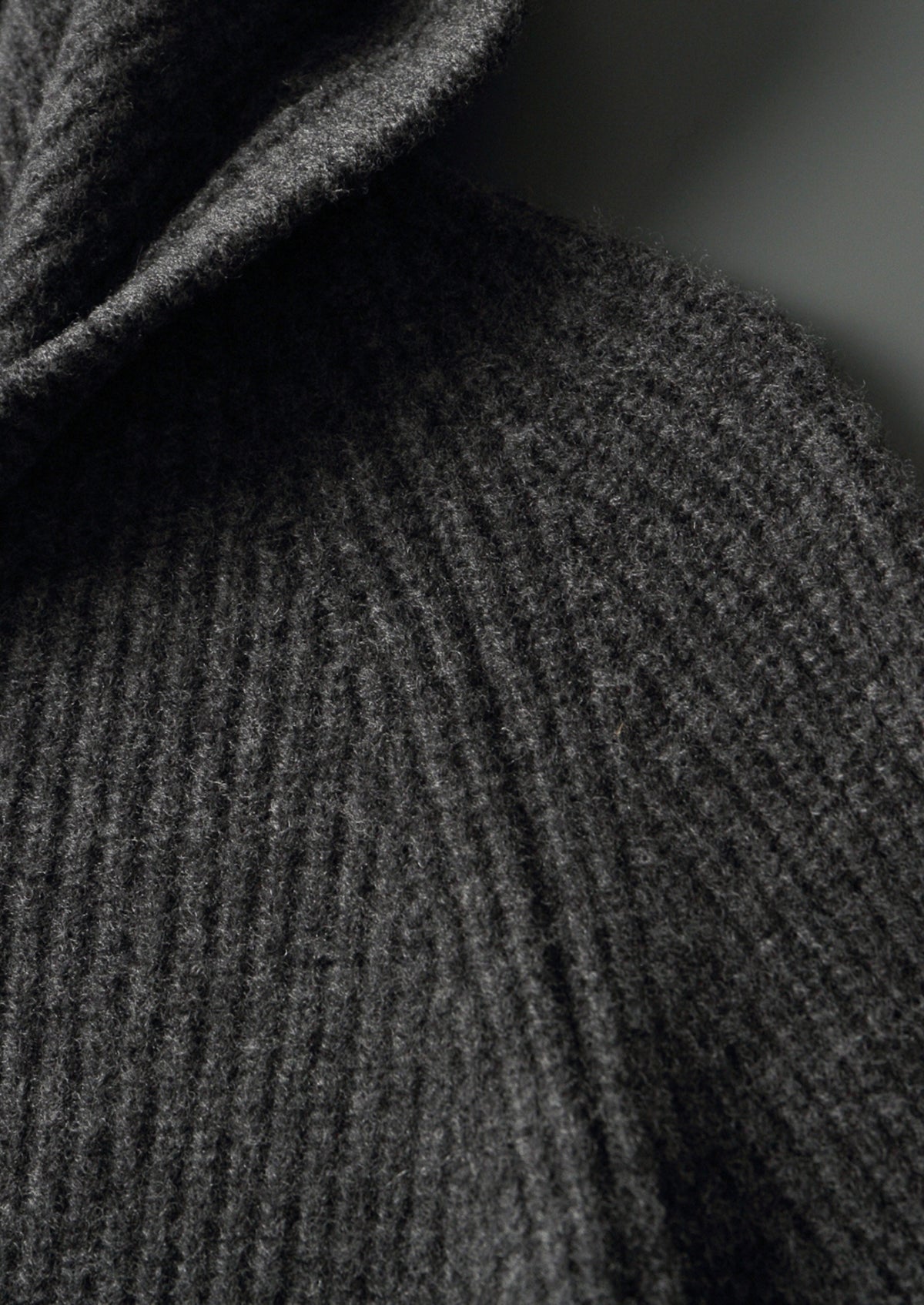 Pure Extra-Fine Merino Wool Ribbed Button Hoodie