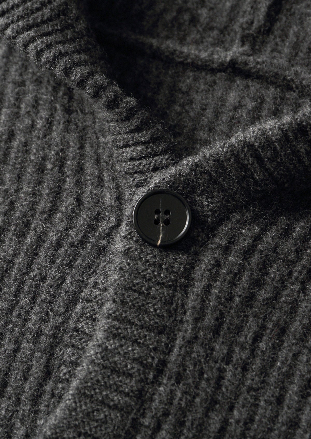 Pure Extra-Fine Merino Wool Ribbed Button Hoodie