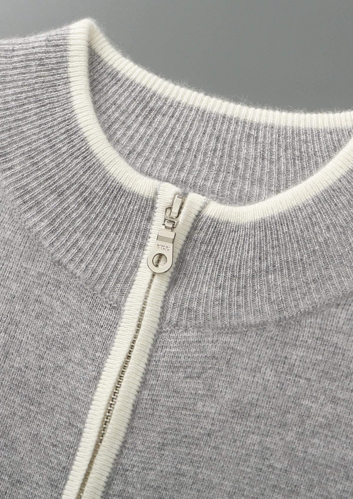 Pure Extra-Fine Merino Wool Contrast Zip Cardigan