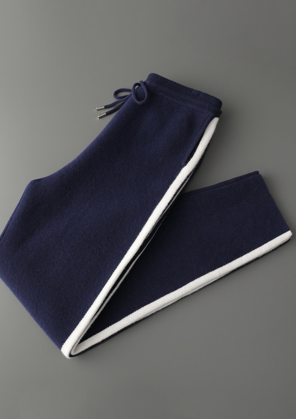 Pure Extra-Fine Merino Wool Striped Leisure Trousers