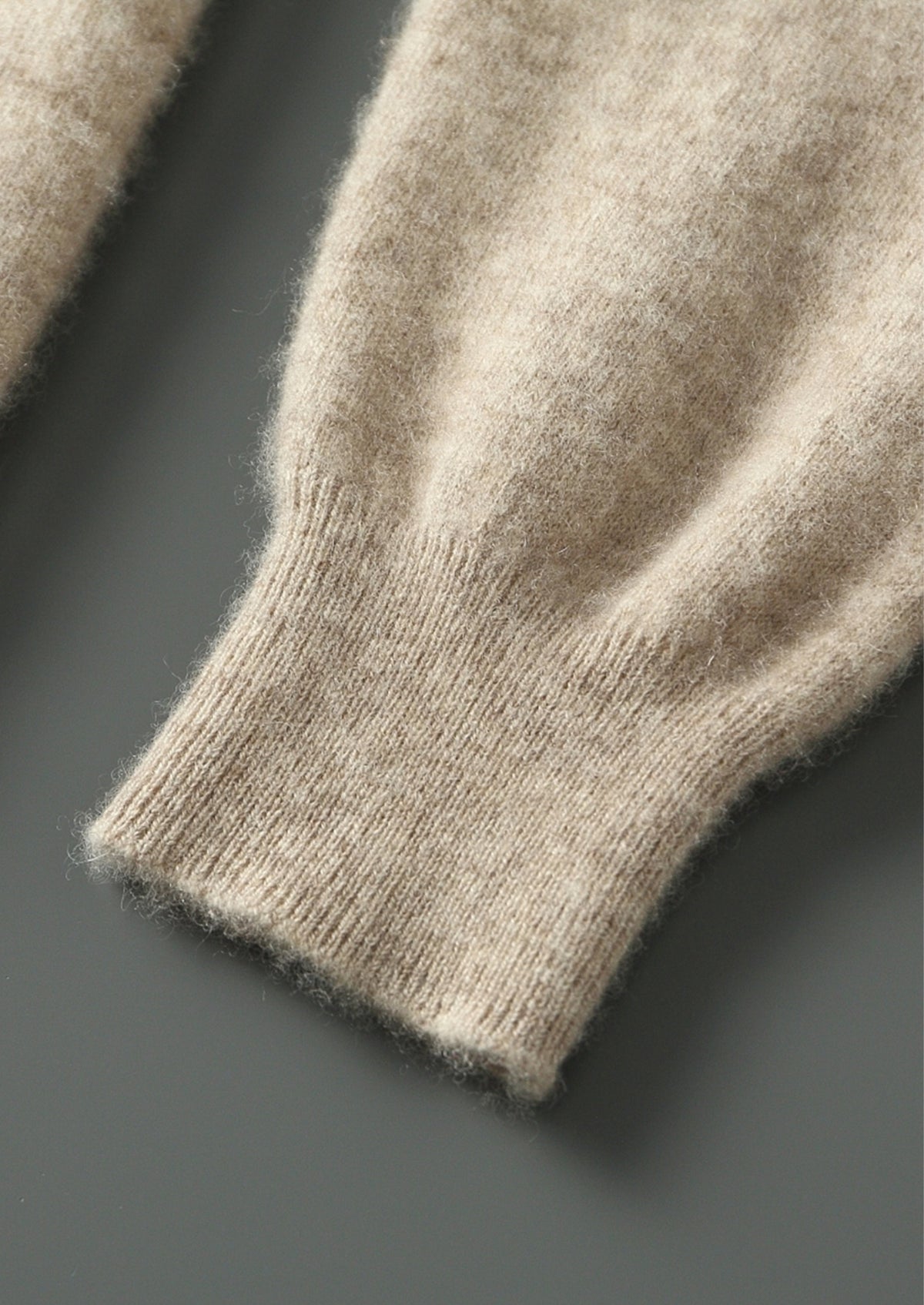 Pure Extra-Fine Merino Wool Two-Tone Leisure Hoodie