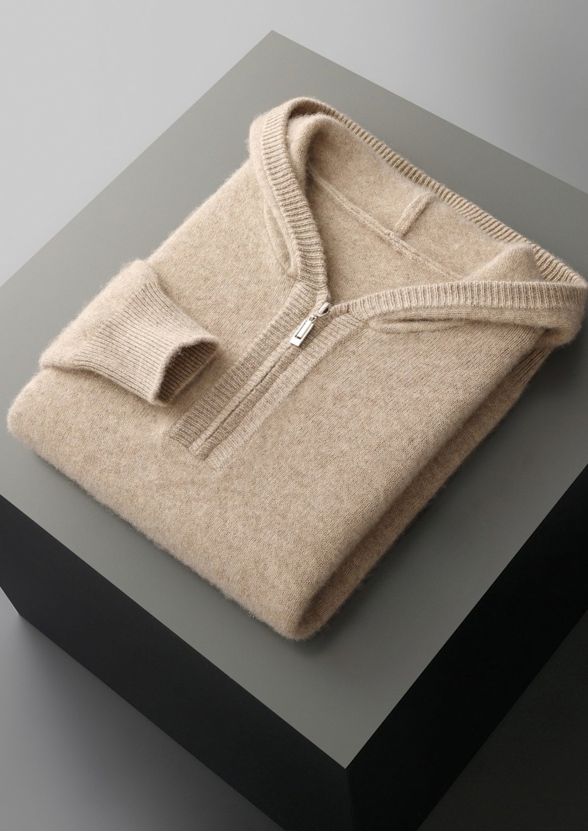 Pure Extra-Fine Merino Wool Quarter-Zip Hoodie