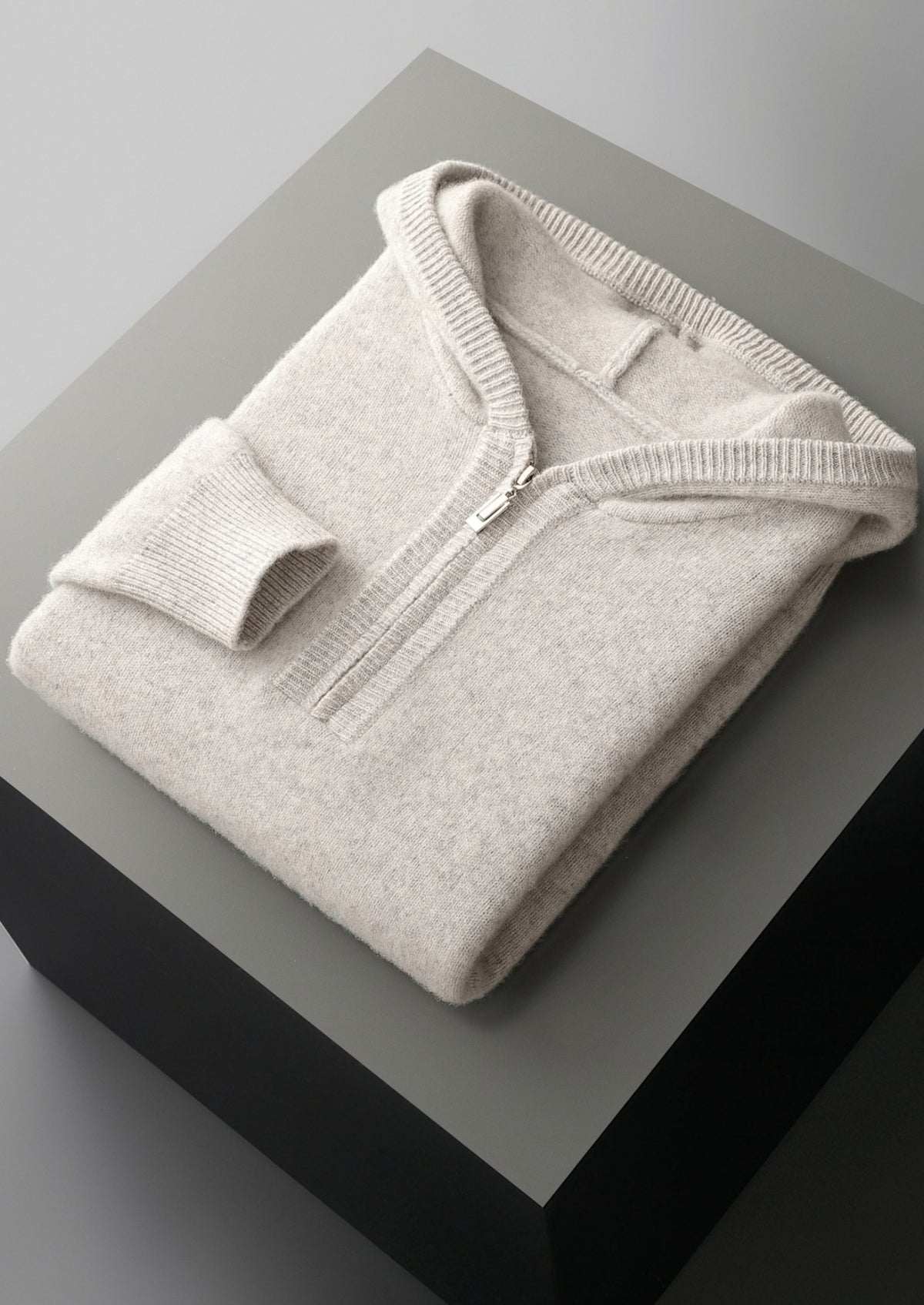 Pure Extra-Fine Merino Wool Quarter-Zip Hoodie