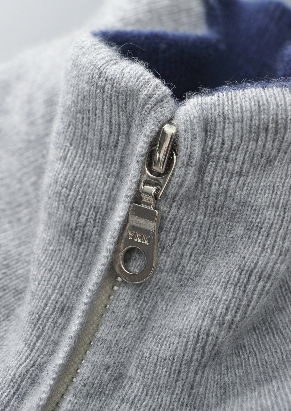 Pure Extra-Fine Merino Wool Two-Tone Funnel Neck Cardigan