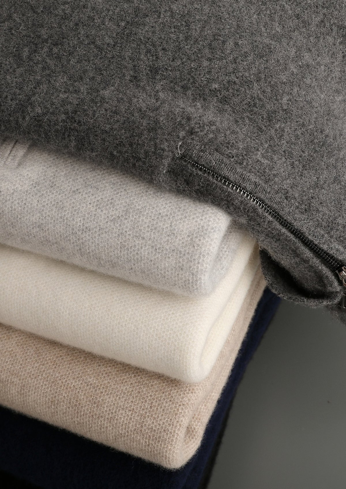 Pure Extra-Fine Merino Wool Contrast Zip Polo