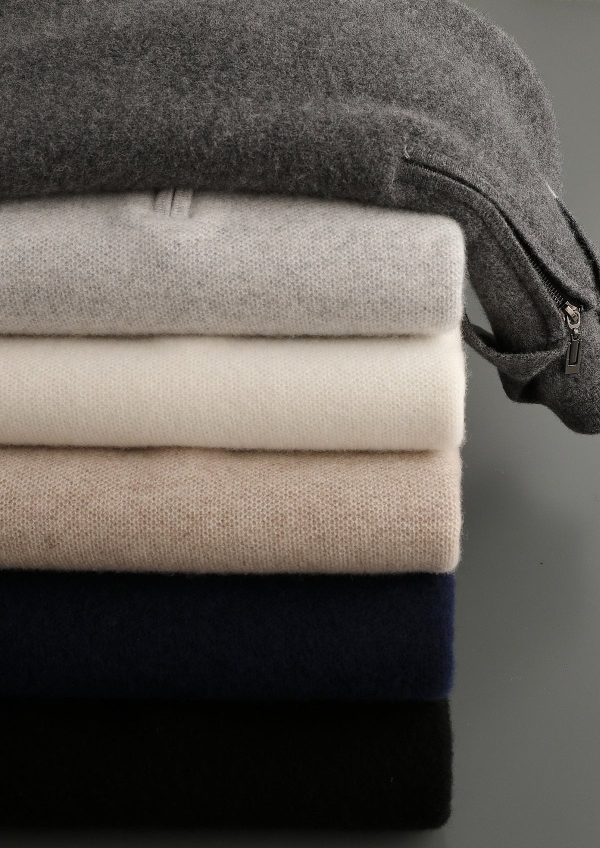 Pure Extra-Fine Merino Wool Contrast Zip Polo