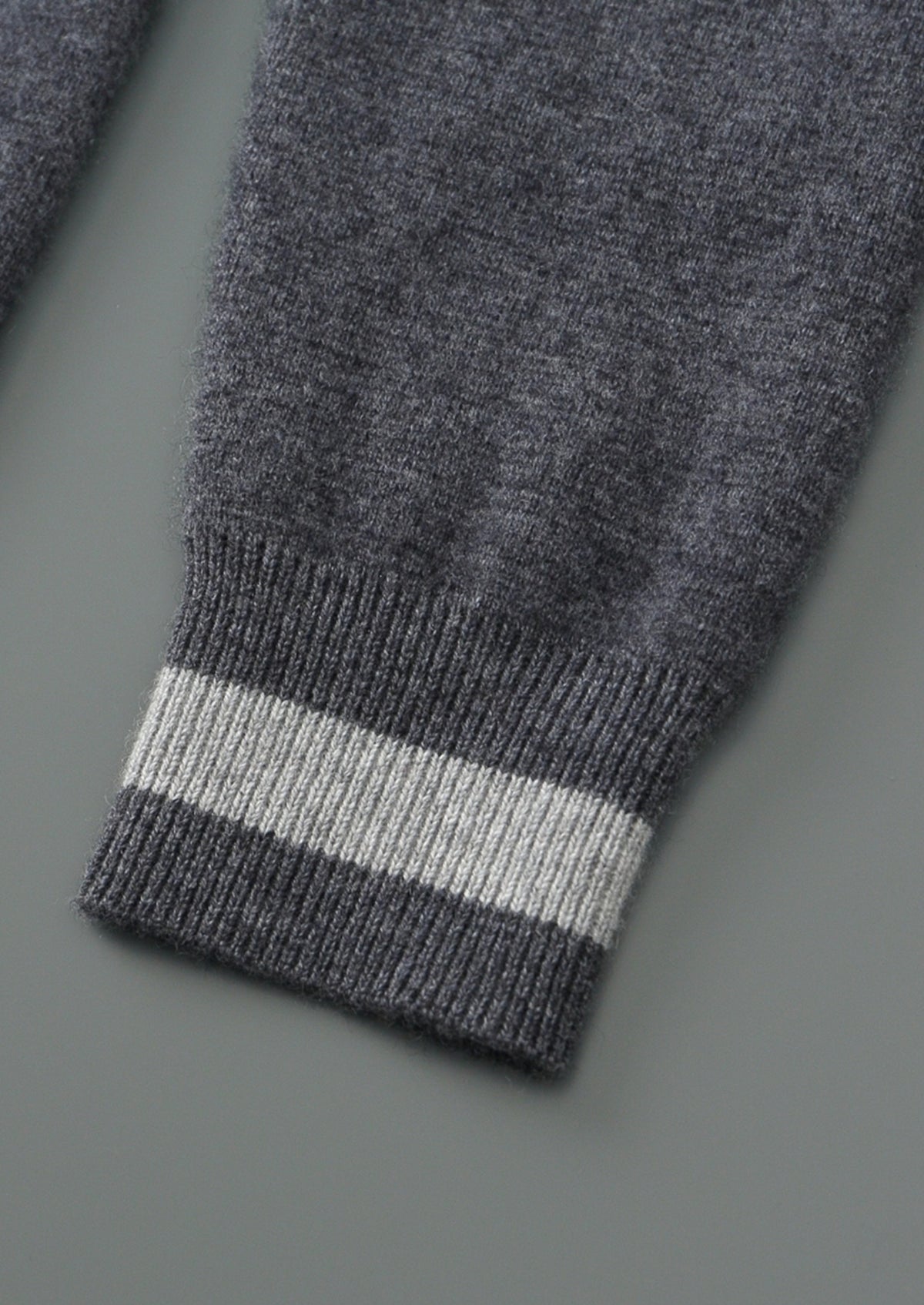 Pure Extra-Fine Merino Wool Two-Tone Zipper Hoodie