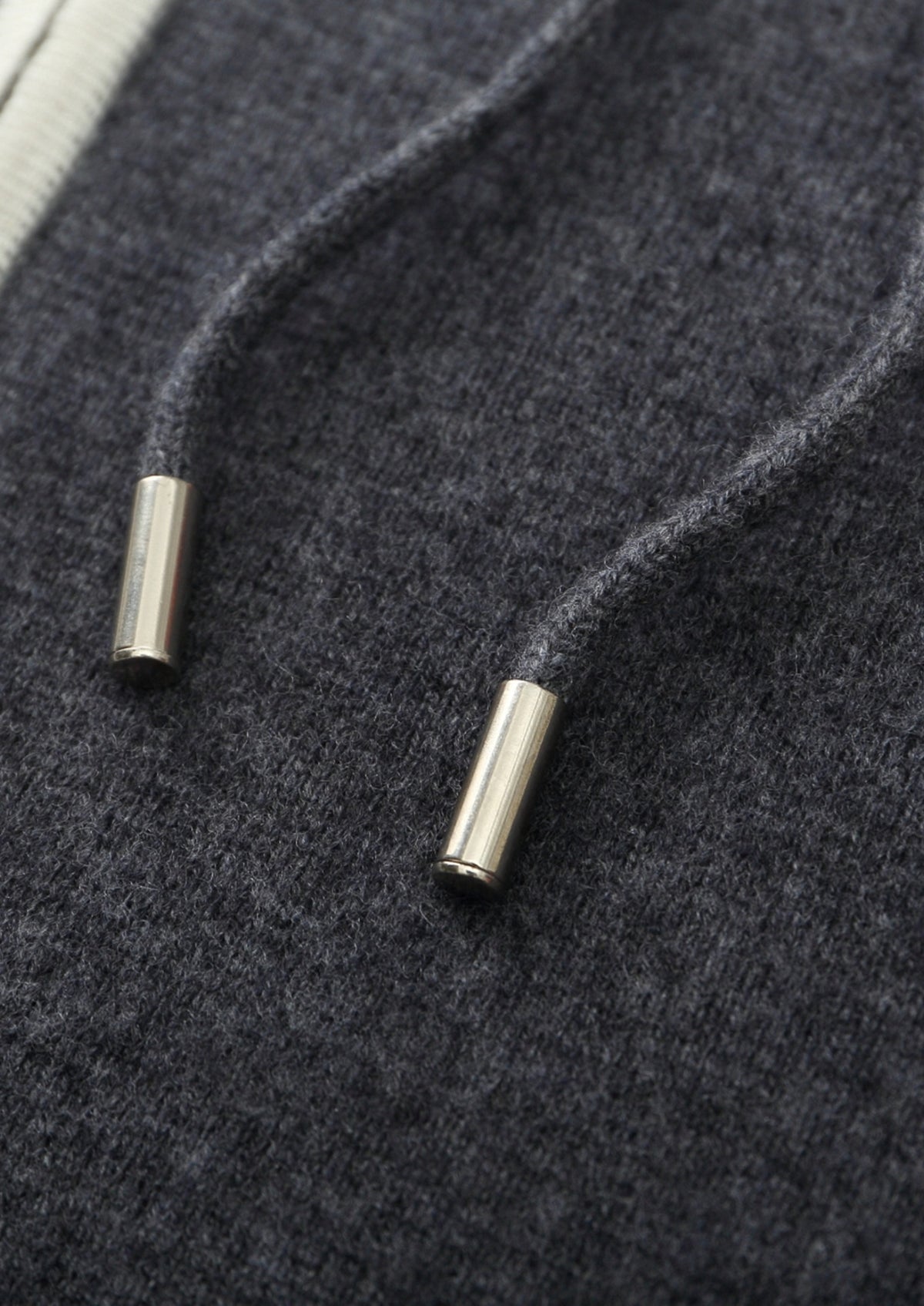 Pure Extra-Fine Merino Wool Contrast Zipper Hoodie