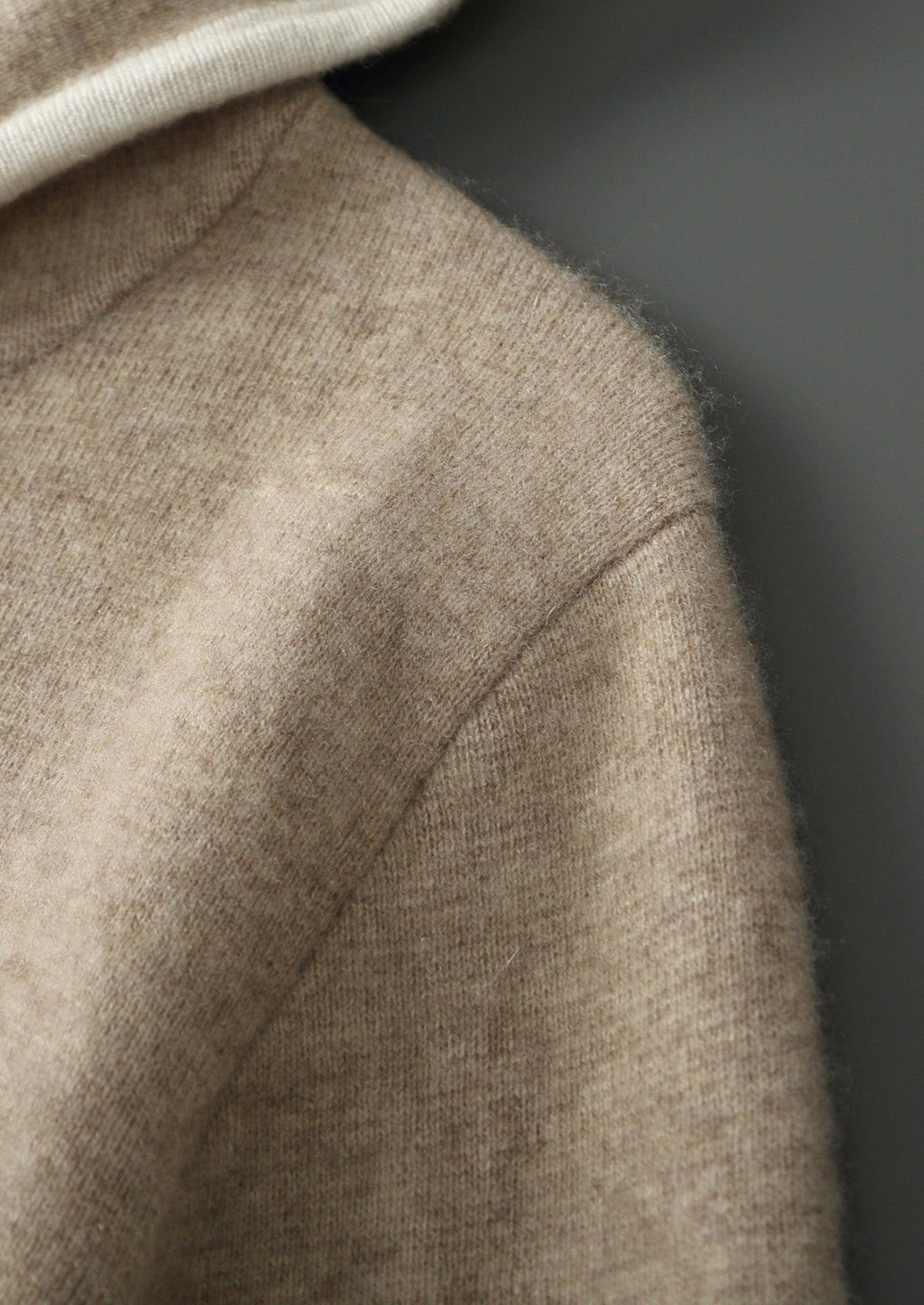 Pure Extra-Fine Merino Wool Contrast Zipper Hoodie