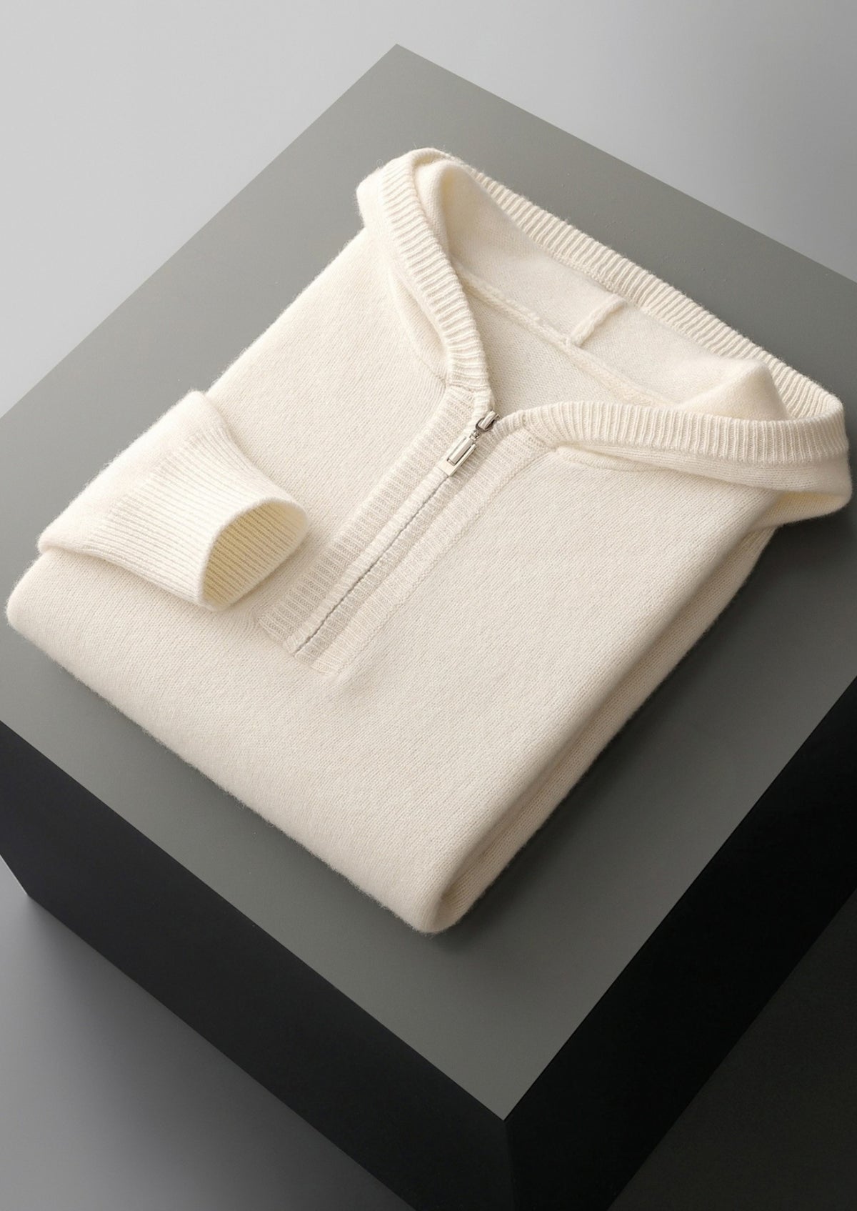 Pure Extra-Fine Merino Wool Quarter-Zip Hoodie