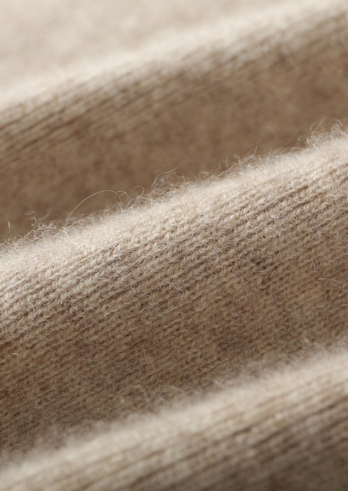 Pure Extra-Fine Merino Wool Two-Tone Funnel Neck Cardigan