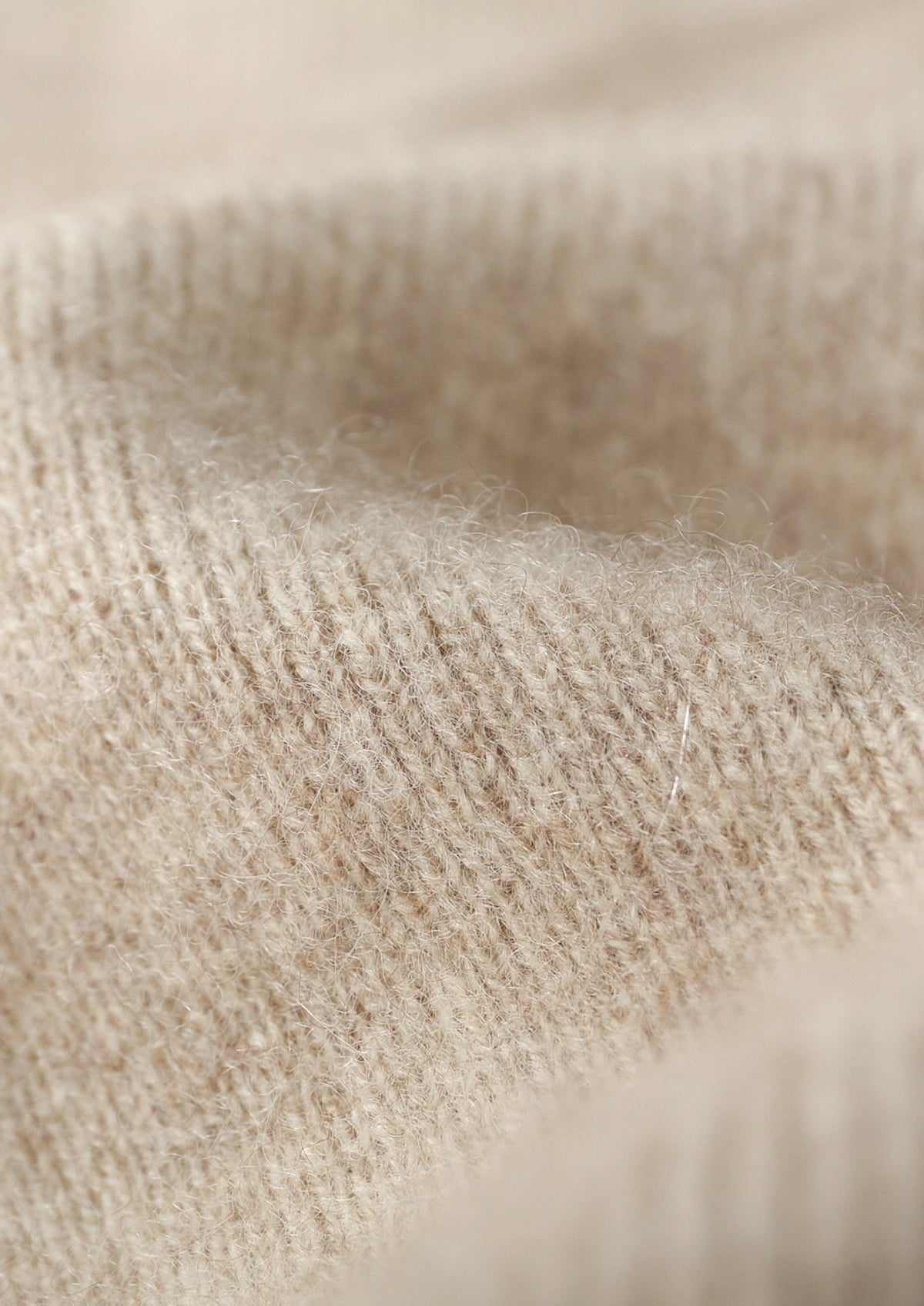 Pure Extra-Fine Merino Wool Two-Tone Funnel Neck Cardigan