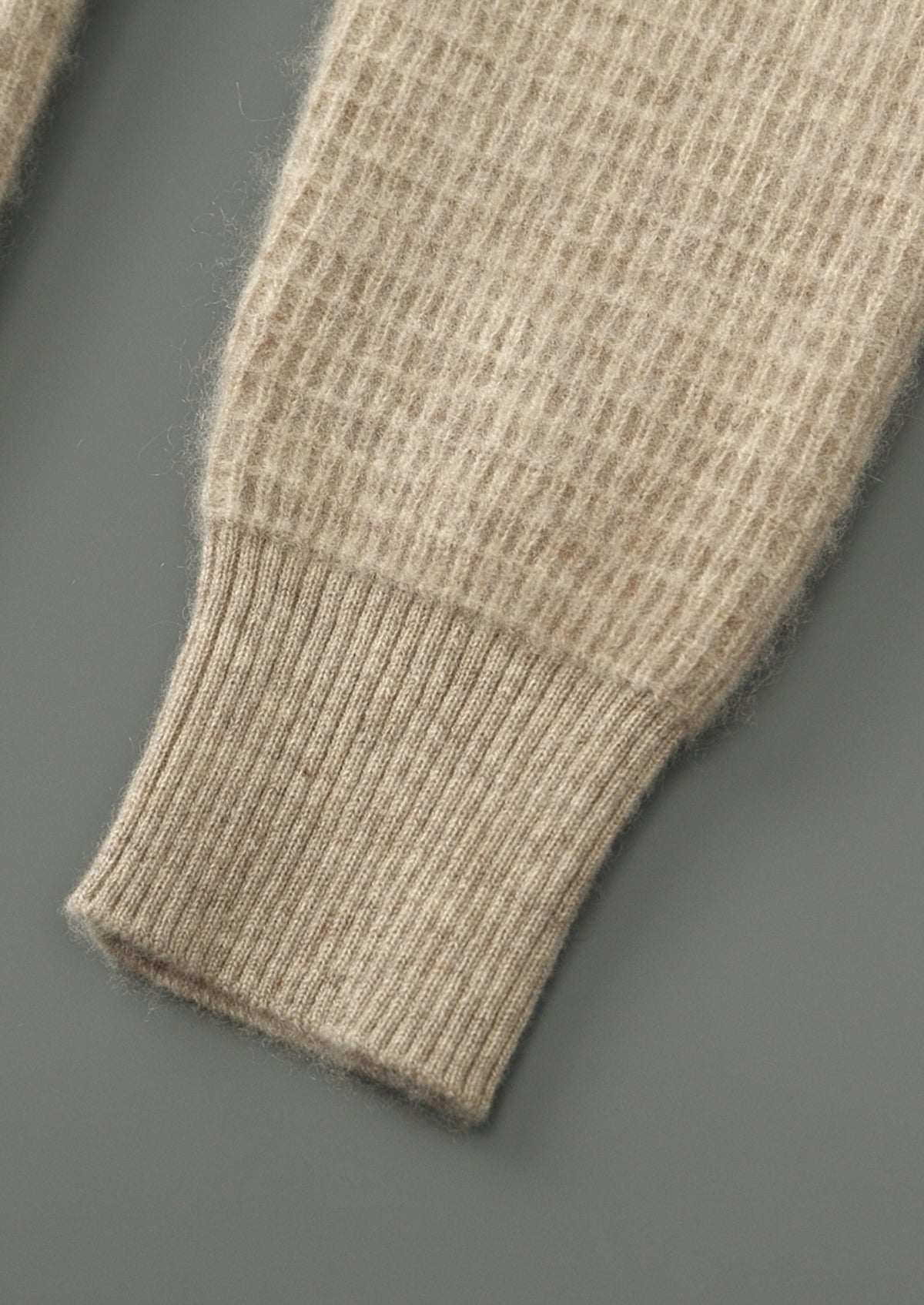 Pure Extra-Fine Merino Wool Textured Zip Polo Cardigan