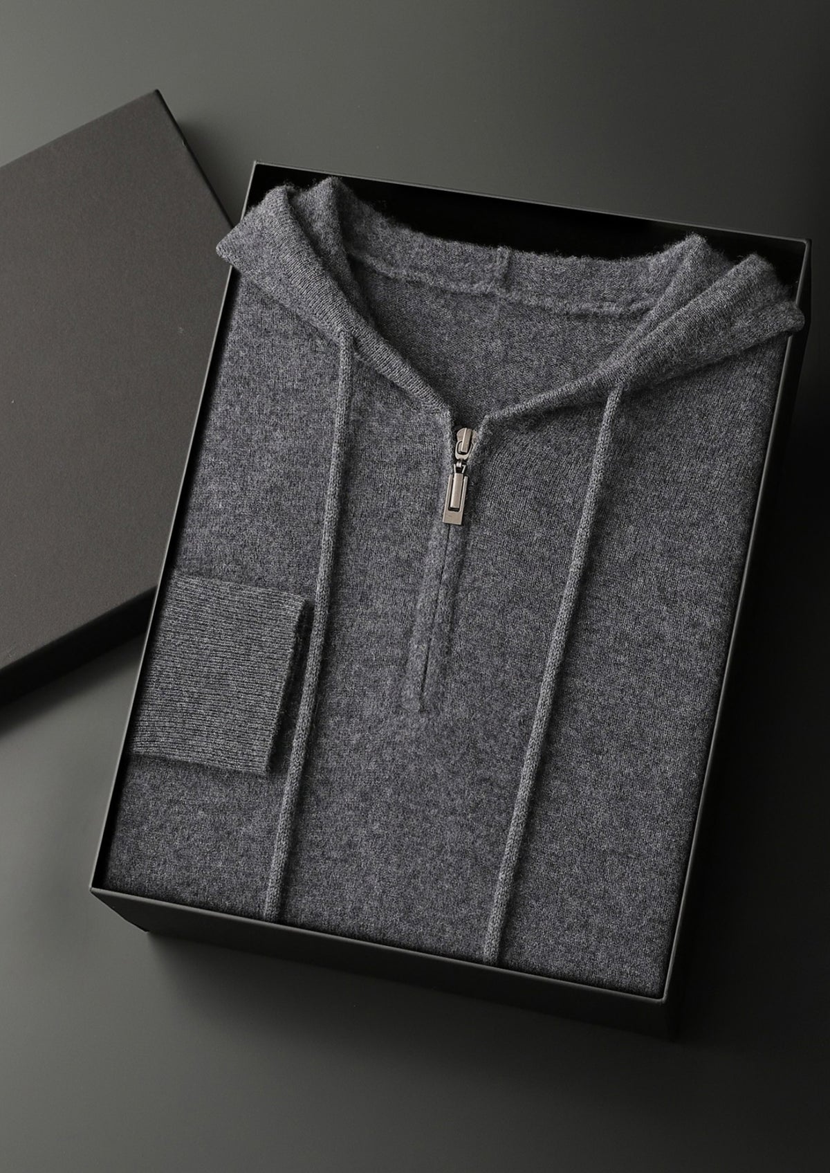 Premium Cashmere Half-Zip Hoodie