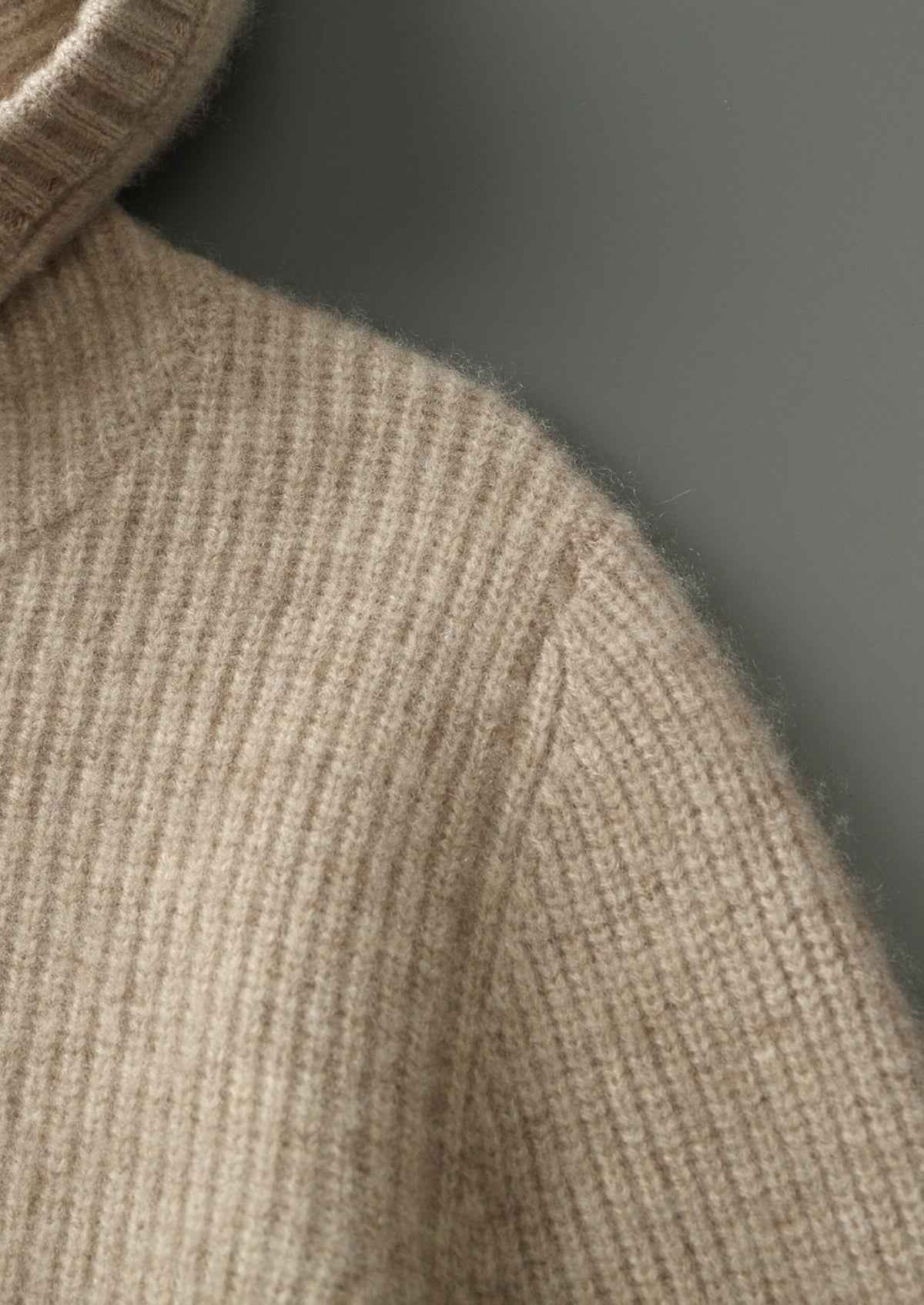 Premium Cashmere Ribbed Button-Up Hoodie