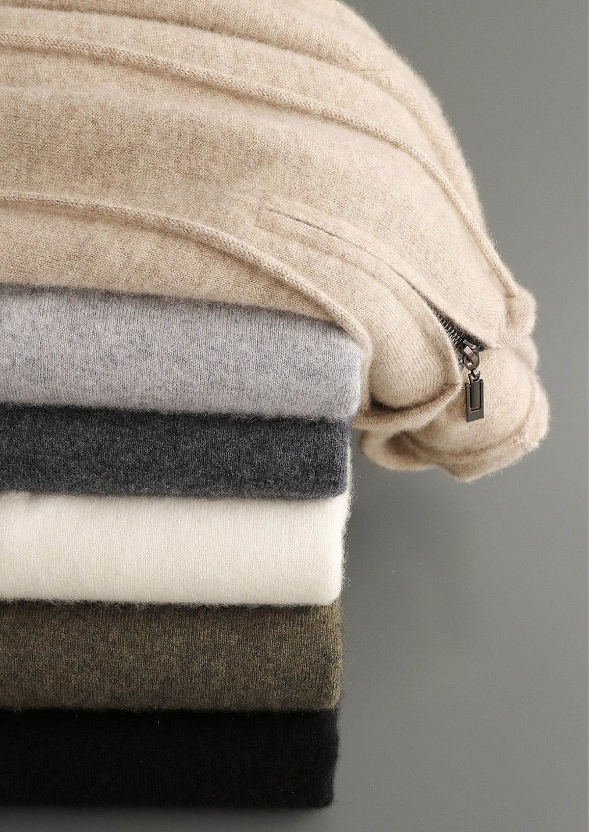 Premium Cashmere Half-Zip Hoodie
