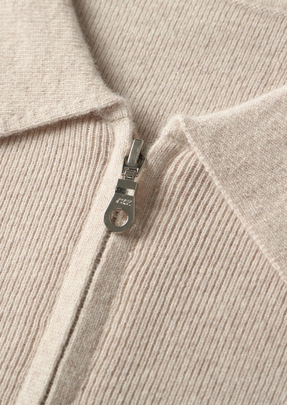 Pure Extra-Fine Merino Wool Zip Polo Cardigan