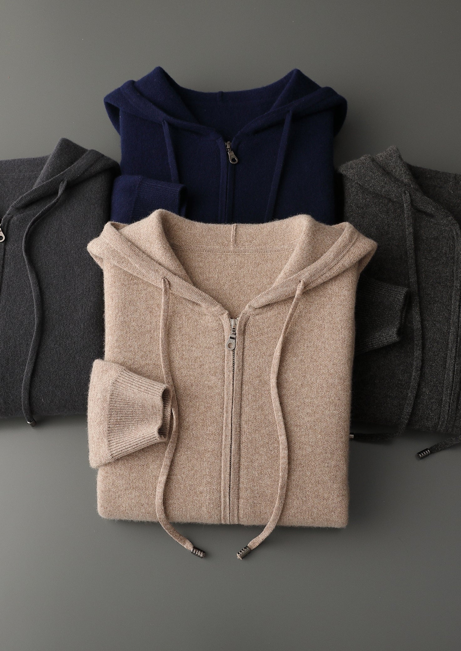 Pure Extra-Fine Merino Wool Zipper Hoodie