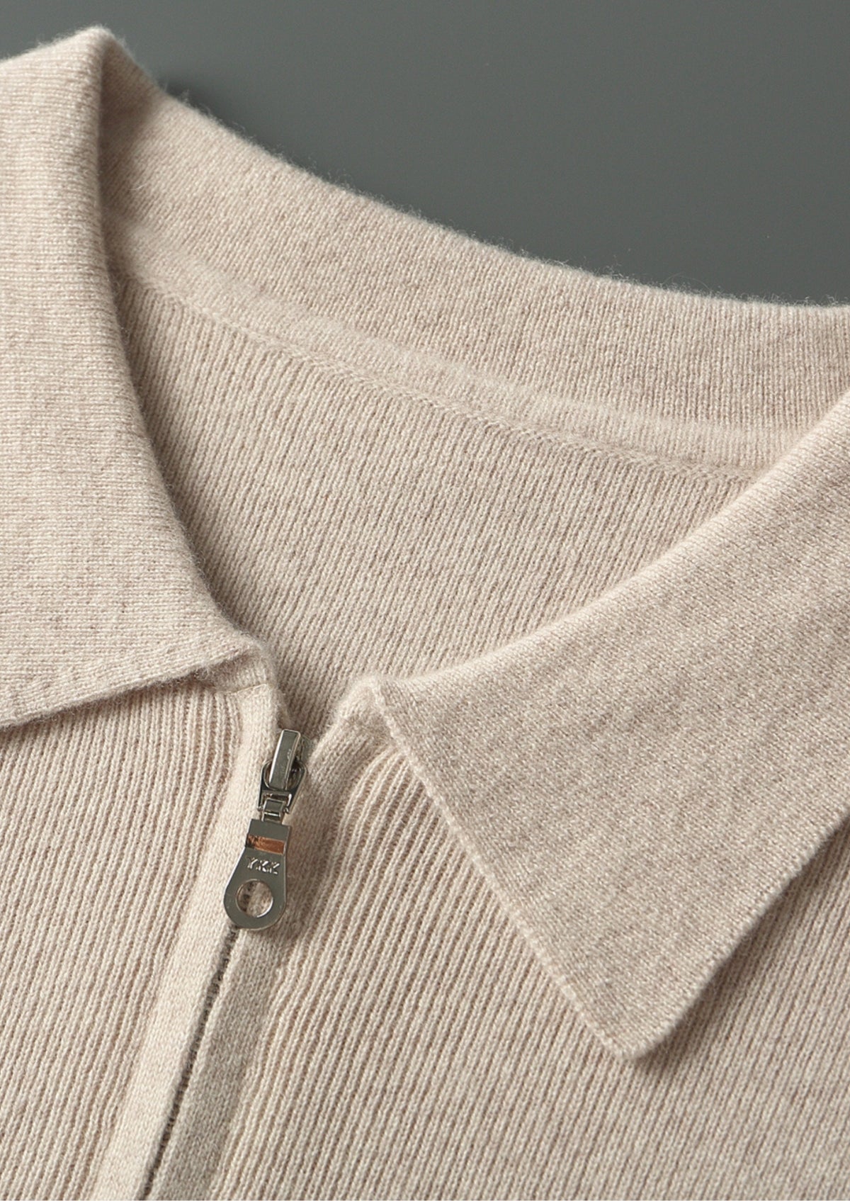 Pure Extra-Fine Merino Wool Zip Polo Cardigan