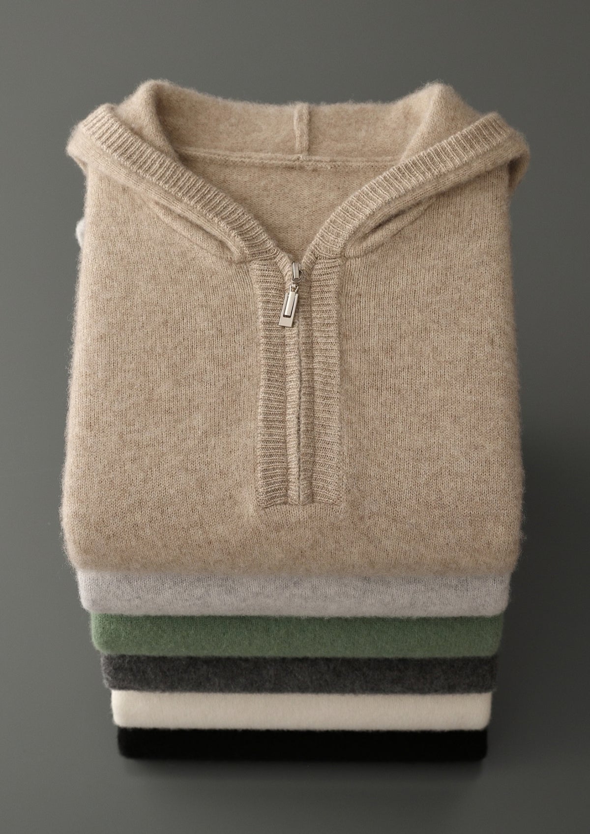 Pure Extra-Fine Merino Wool Quarter-Zip Hoodie