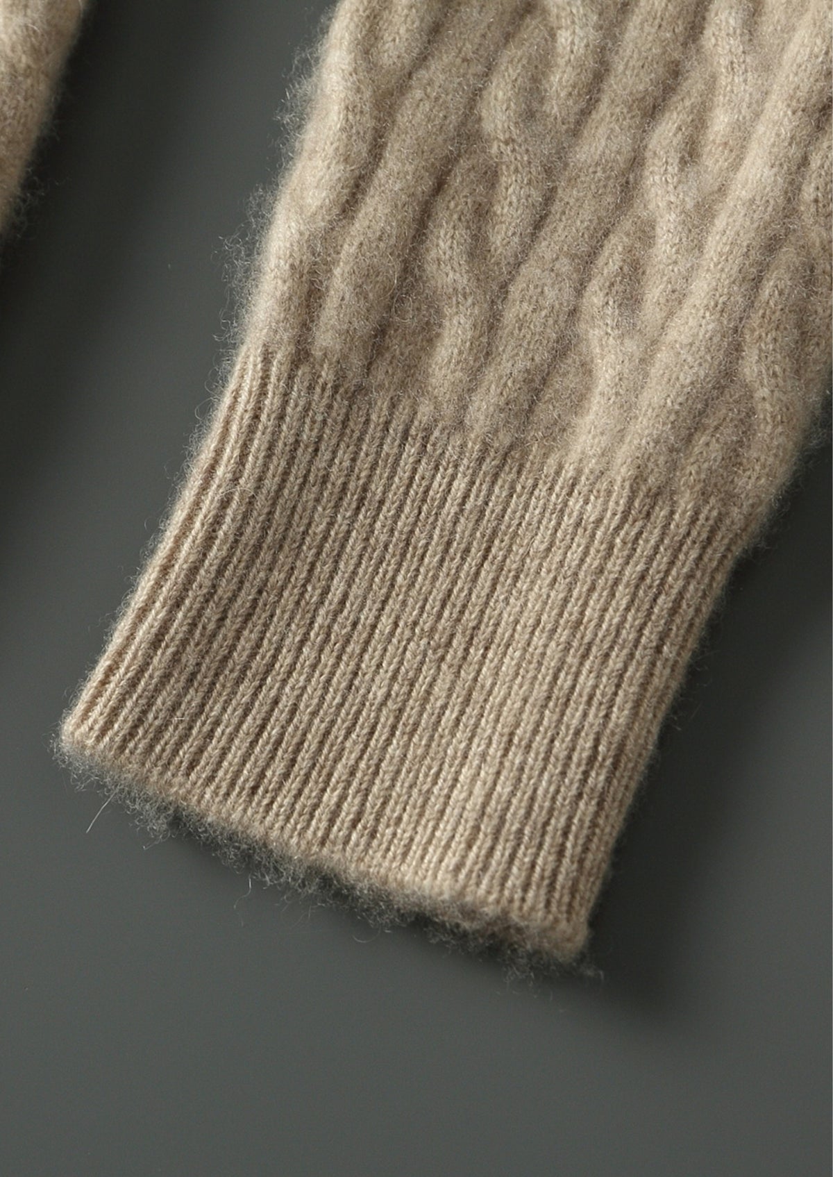 Pure Extra-Fine Merino Wool Cable Knit Zip Cardigan