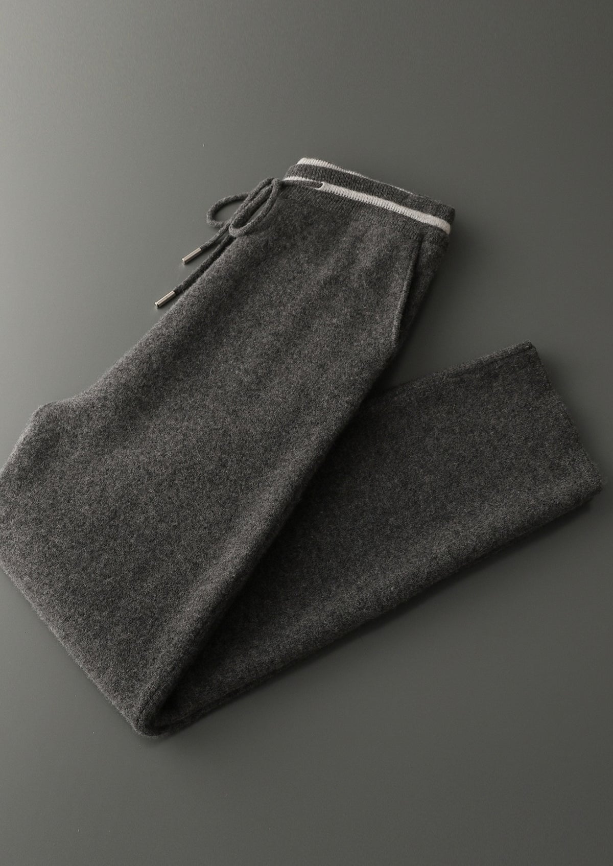 Pure Extra-Fine Merino Wool Contrast Leisure Trousers