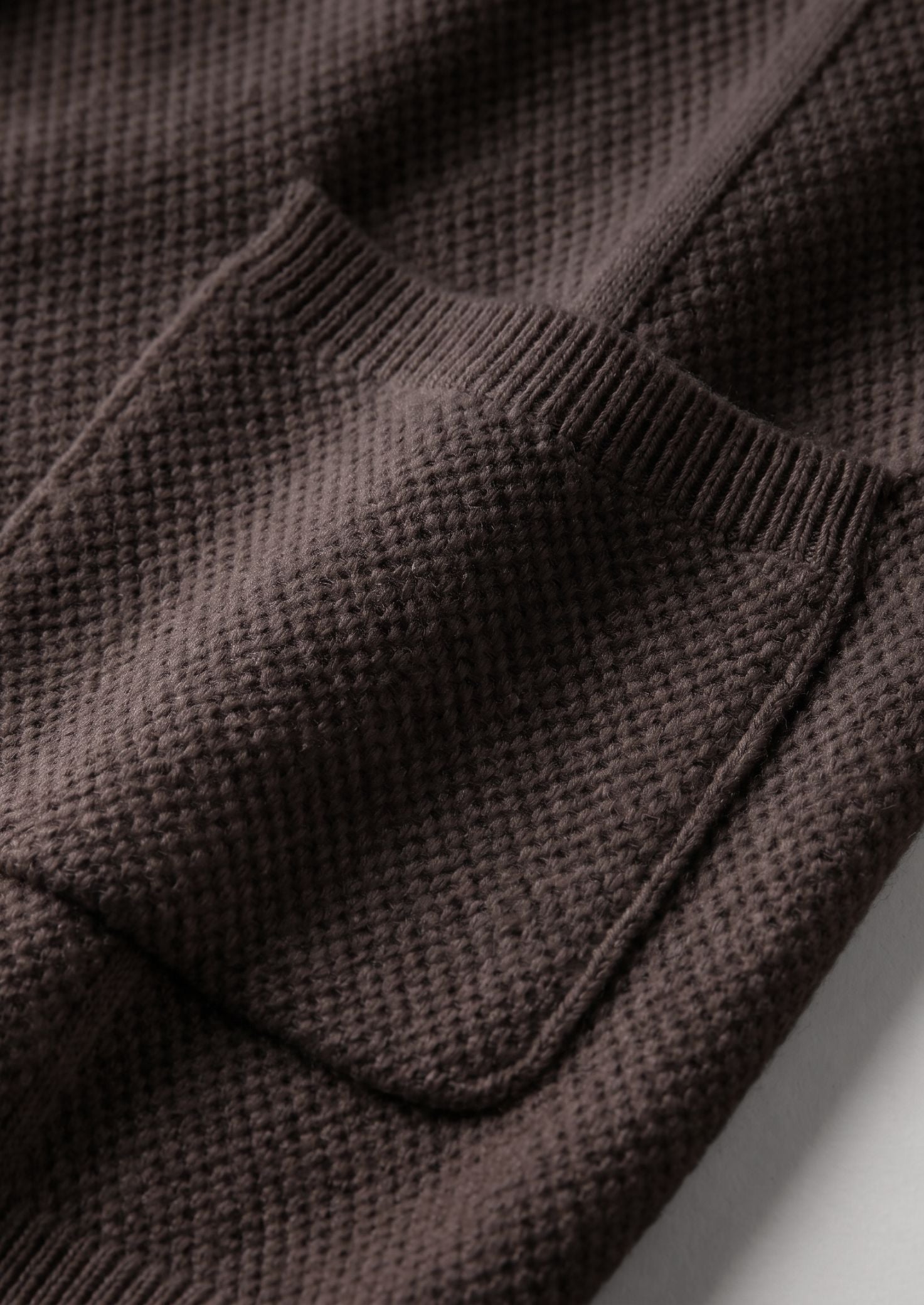 Pure Extra-Fine Merino Wool Dark Brown Button Overshirt