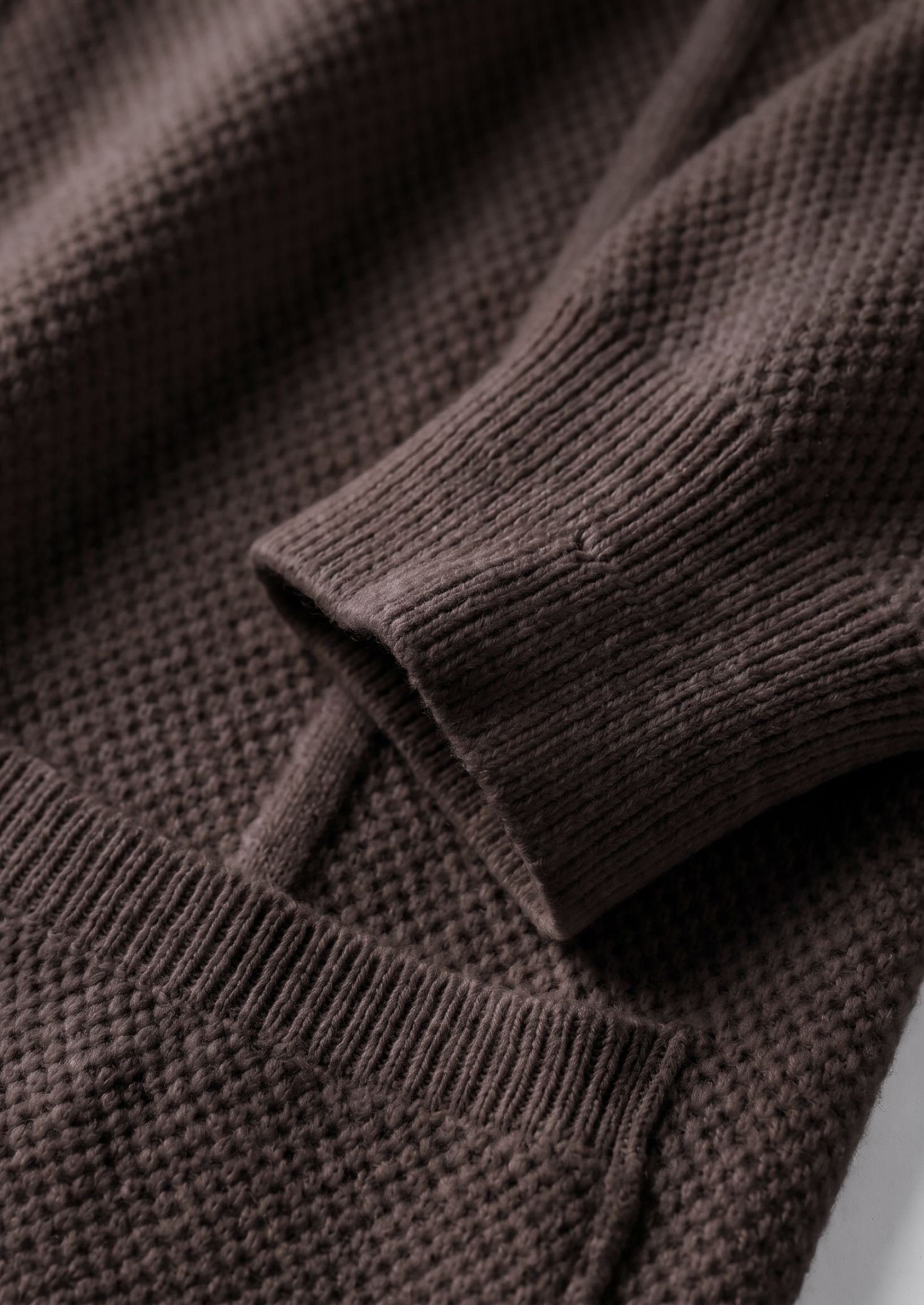 Pure Extra-Fine Merino Wool Dark Brown Button Overshirt