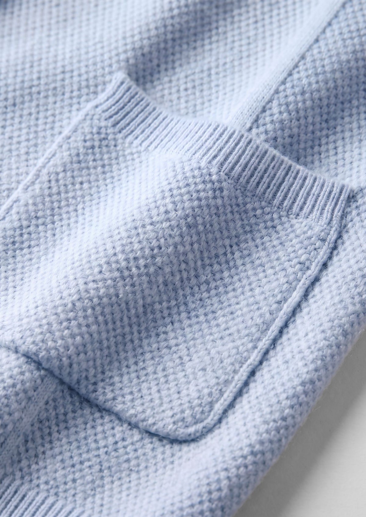 Pure Extra-Fine Merino Wool Light Blue Button Overshirt