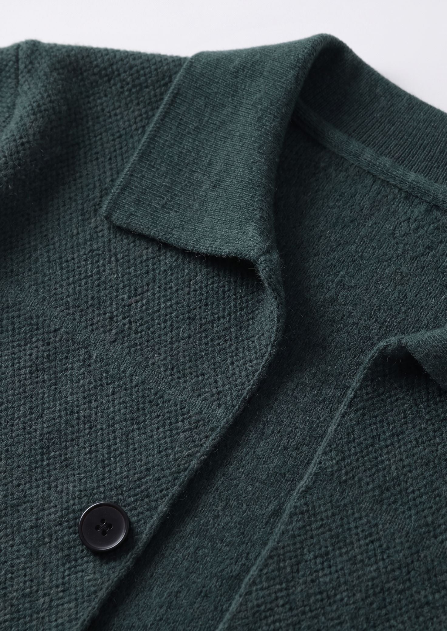 Pure Extra-Fine Merino Wool Sea Green Button Overshirt