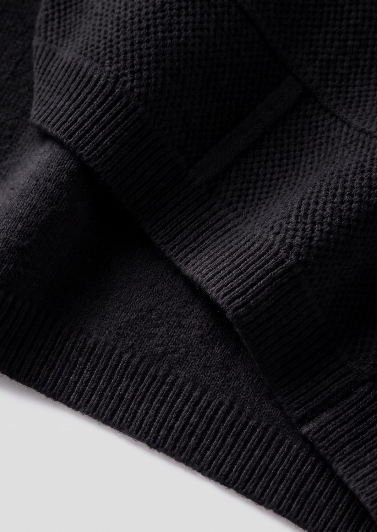 Pure Extra-Fine Merino Wool Black Button Overshirt