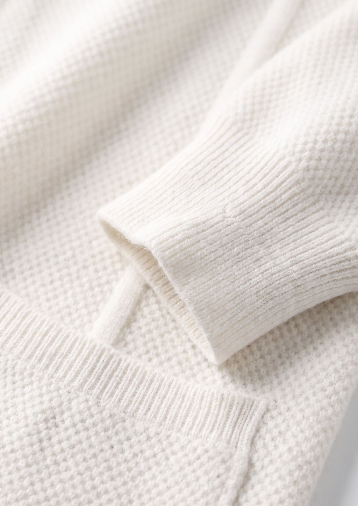 Pure Extra-Fine Merino Wool Ivory Button Overshirt