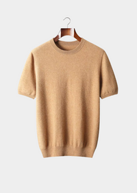 Premium Cashmere Classic Crewneck T-Shirt - Honey Mustard